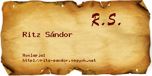Ritz Sándor névjegykártya